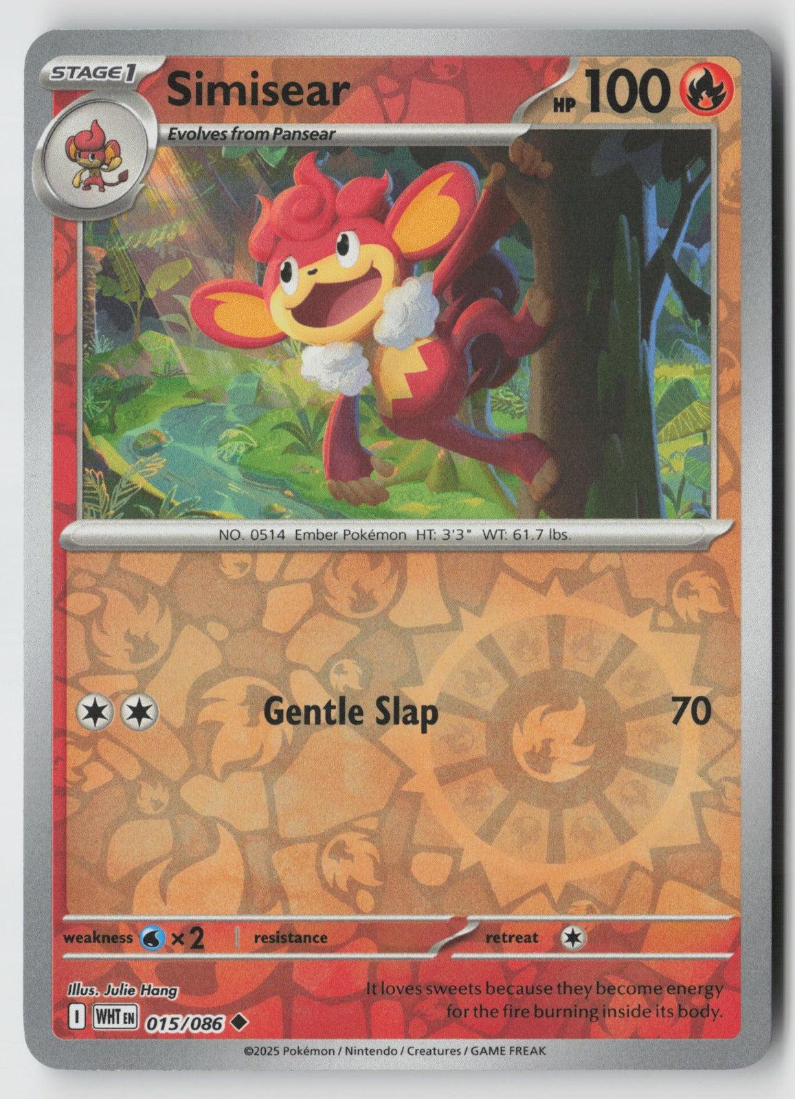 Simisear 015/086 SV: White Flare Uncommon Reverse Holo NM Julie Hang