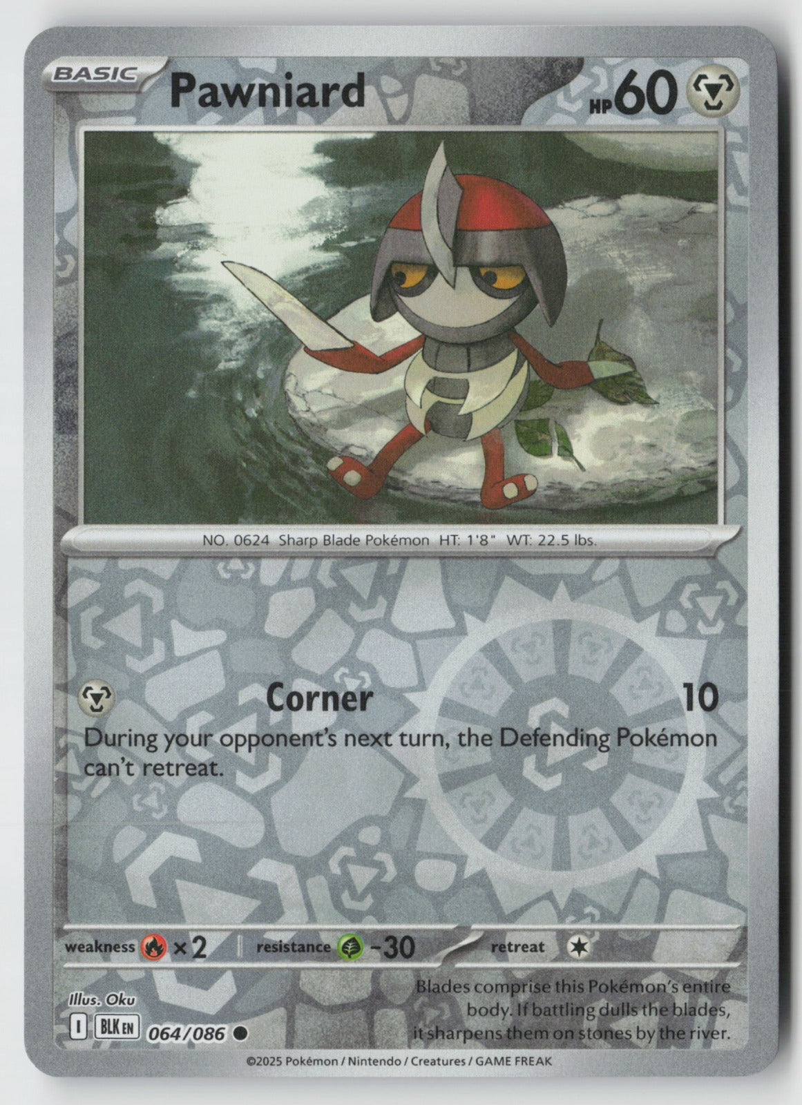Pawniard 064/086 SV: Black Bolt Common Reverse Holo NM Oku