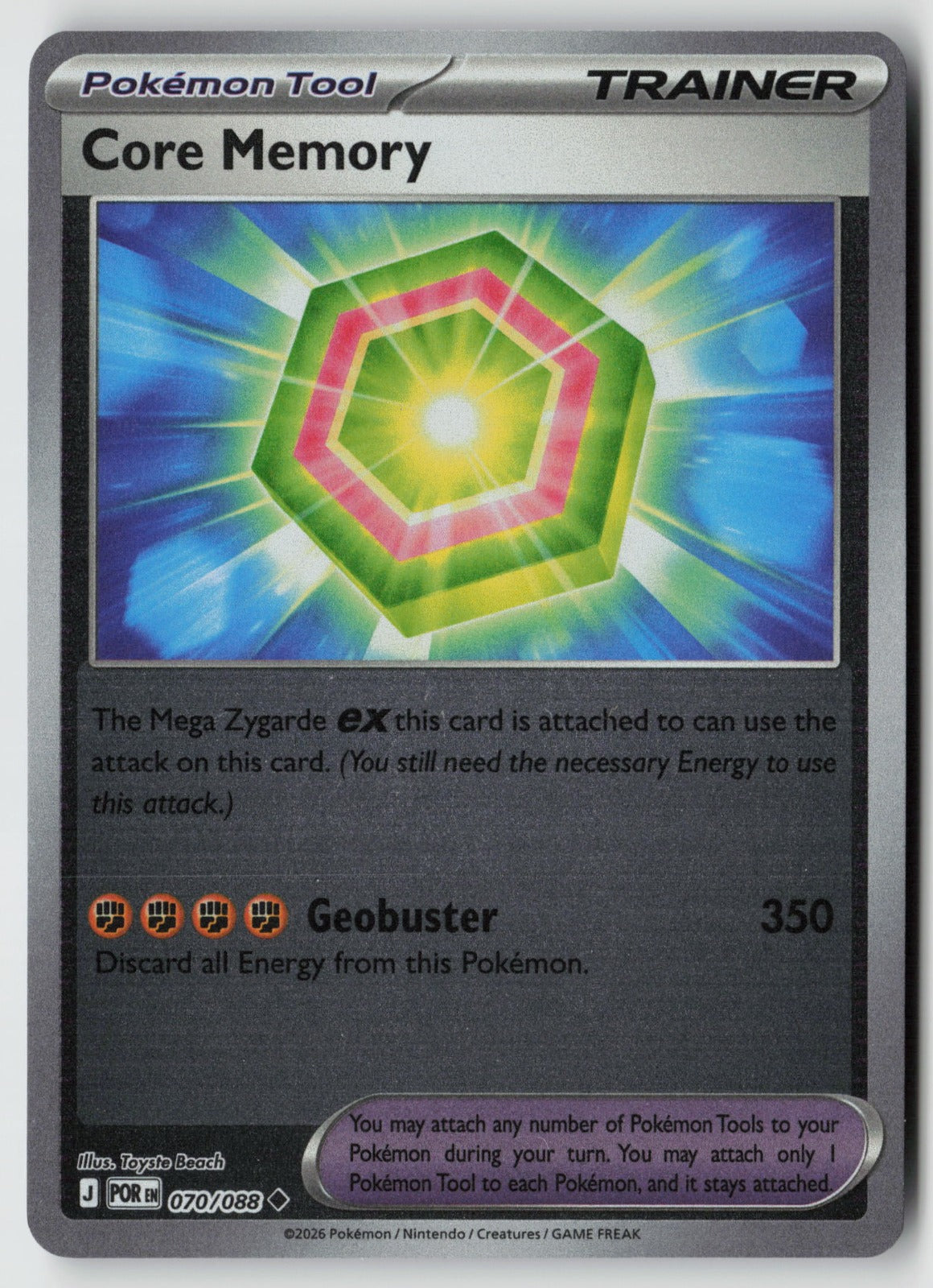 Core Memory 070/088 ME03: Perfect Order Uncommon Reverse Holo NM Toyste Beach