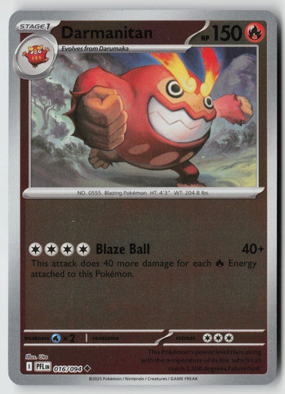 Darmanitan 016/094 ME02: Phantasmal Flames Uncommon Reverse Holo NM Uta