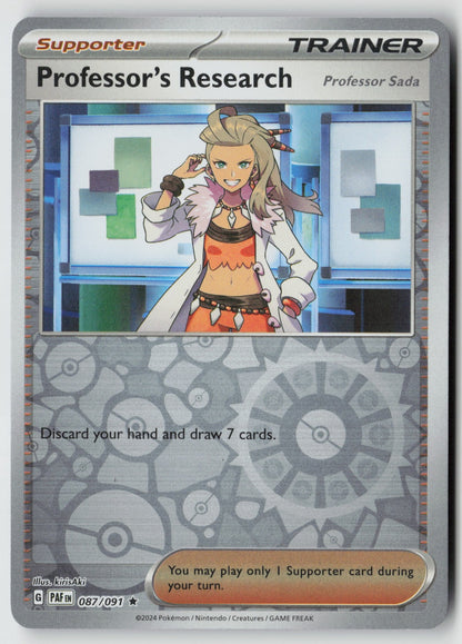 Professor's Research [Sada] 087/091 SV: Paldean Fates Rare Reverse Holo NM