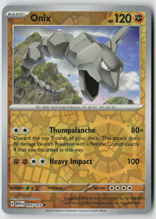 Onix 095/165 SV: Scarlet & Violet 151 Uncommon Reverse Holo NM Shin Nagasawa