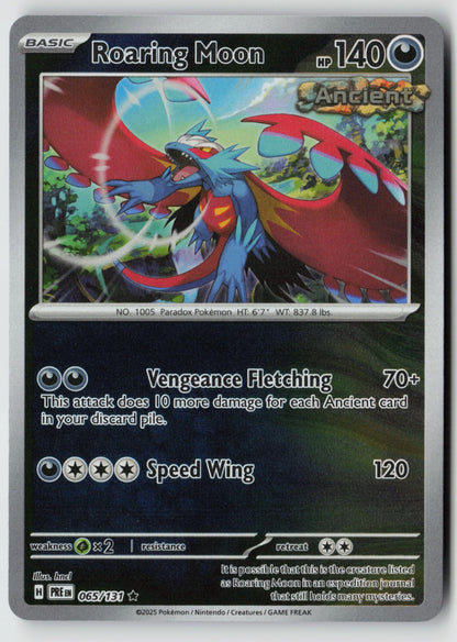 Roaring Moon 065/131 SV: Prismatic Evolutions Rare Reverse Holo NM hncl