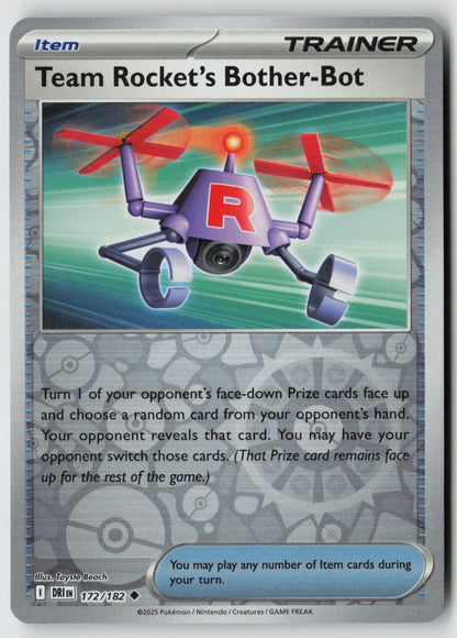 Team Rocket's Bother-Bot 172/182 SV10: Destined Rivals Uncommon Reverse Holo NM