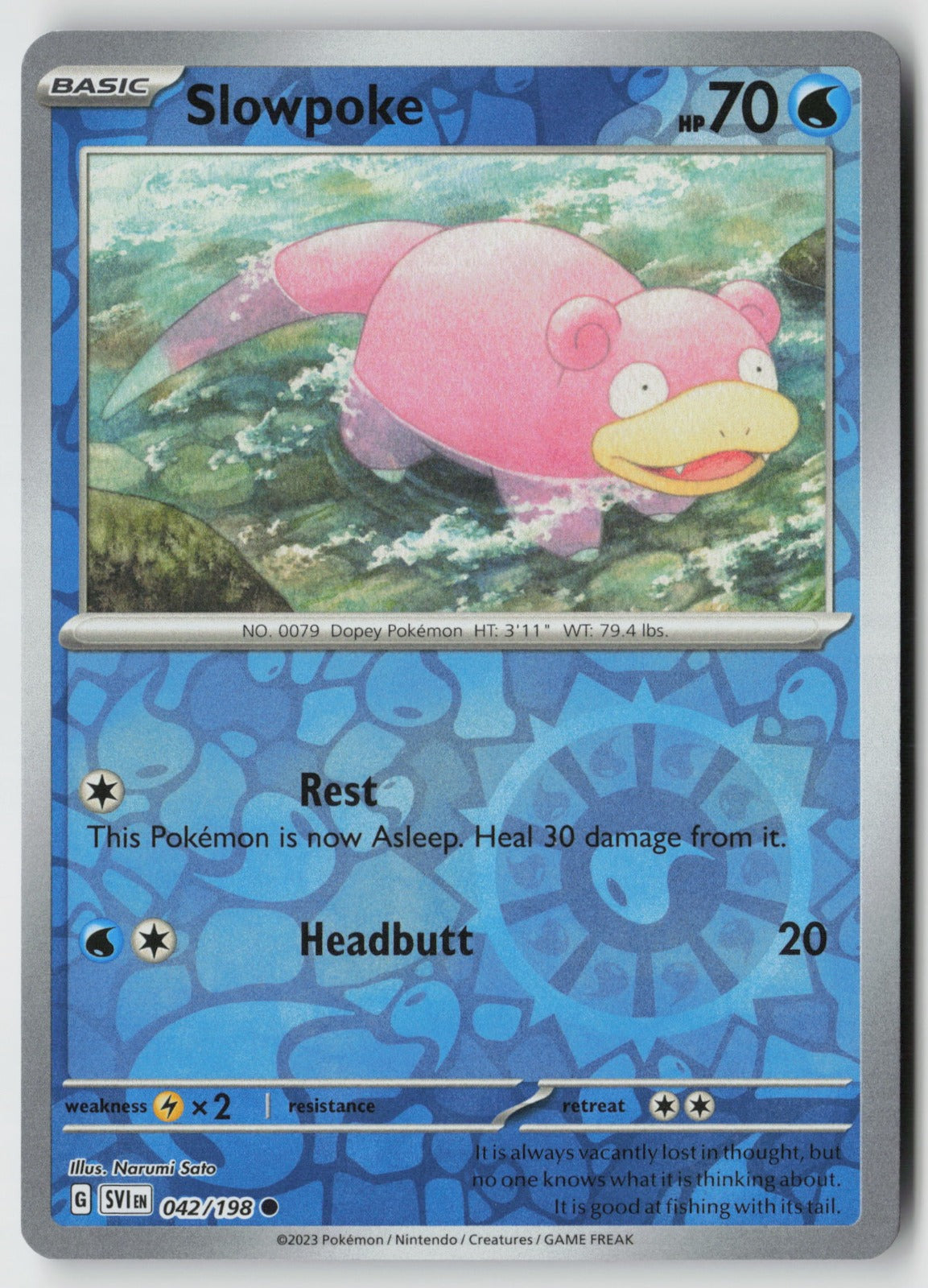 Slowpoke 042/198 SV01: Scarlet & Violet Base Set Common Reverse Holo NM