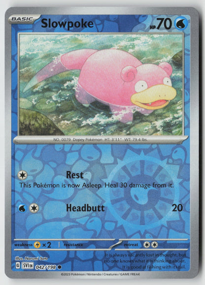 Slowpoke 042/198 SV01: Scarlet & Violet Base Set Common Reverse Holo NM
