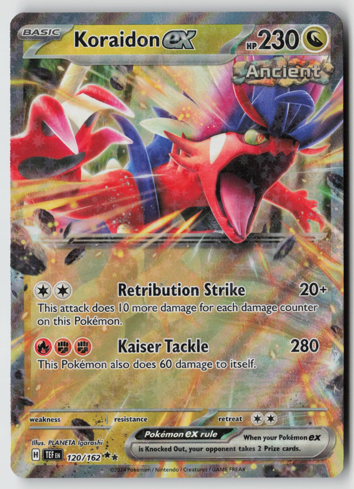 Koraidon ex 120/162 SV05: Temporal Forces Double Rare Holo NM