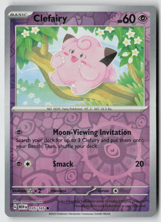 Clefairy 035/165 SV: Scarlet & Violet 151 Common Reverse Holo NM ryoma uratsuka