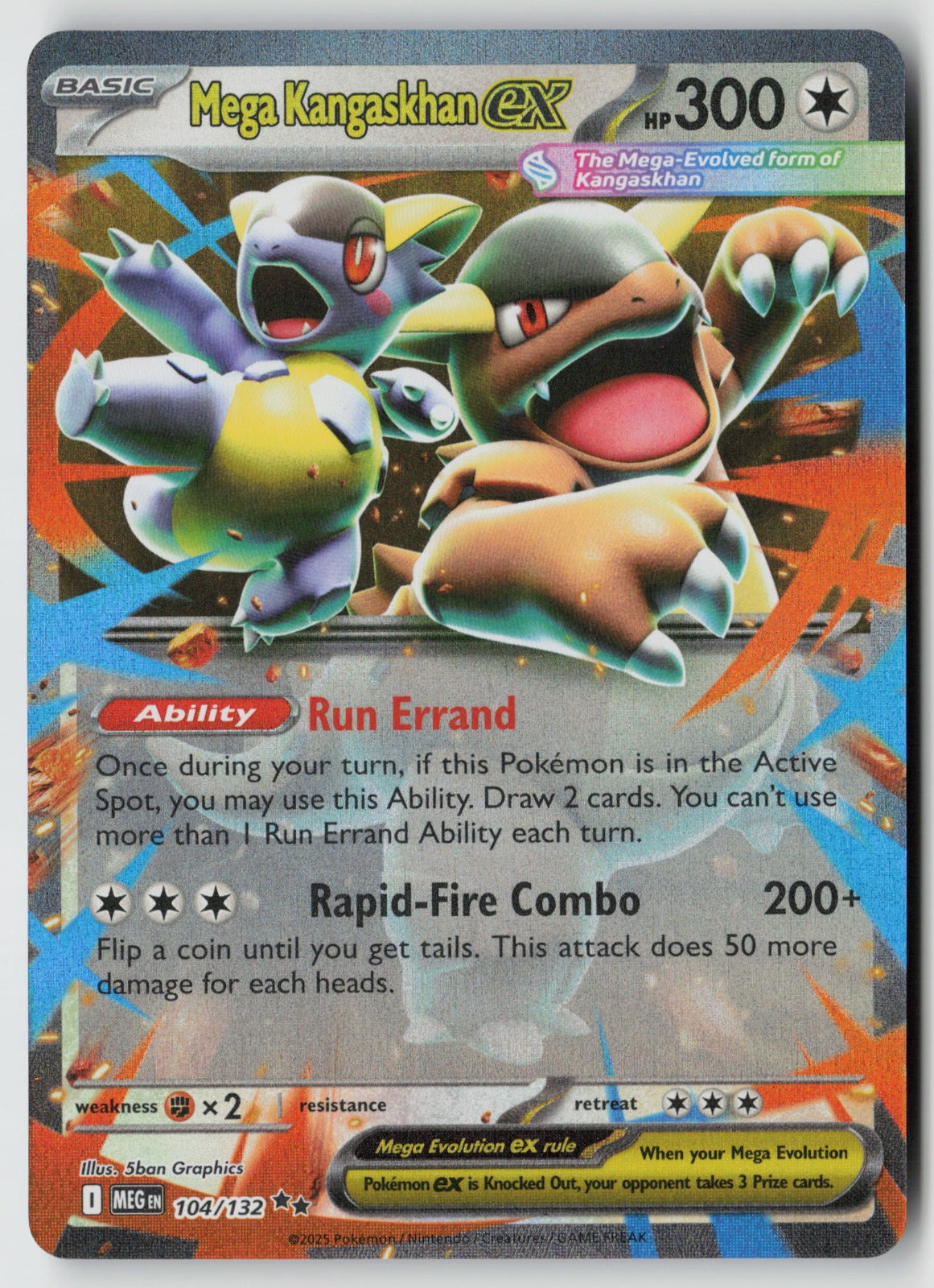 Mega Kangaskhan ex 104/132 ME01: Mega Evolution Double Rare Holo NM