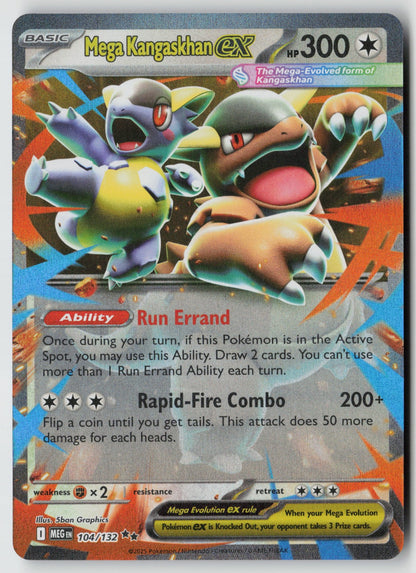 Mega Kangaskhan ex 104/132 ME01: Mega Evolution Double Rare Holo NM