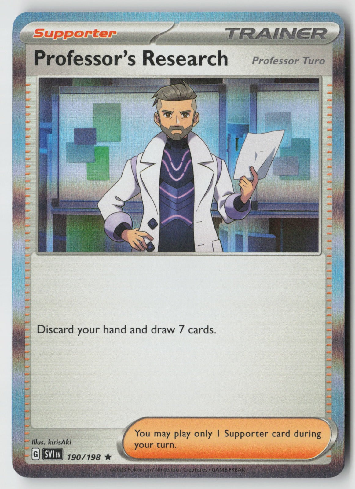 Professor's Research [Professor Turo] 190/198 Scarlet & Violet Base Set Holo NM