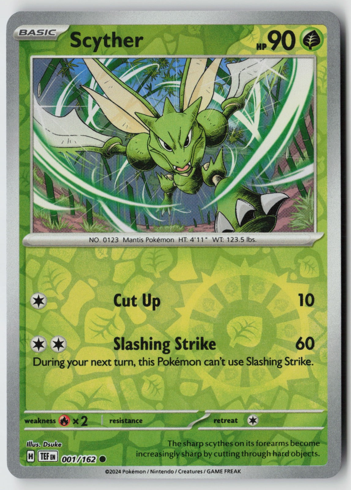 Scyther 001/162 SV05: Temporal Forces Common Reverse Holo NM Dsuke