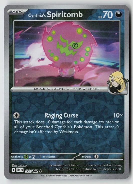 Cynthia's Spiritomb 129/182 SV10: Destined Rivals Uncommon Reverse Holo NM