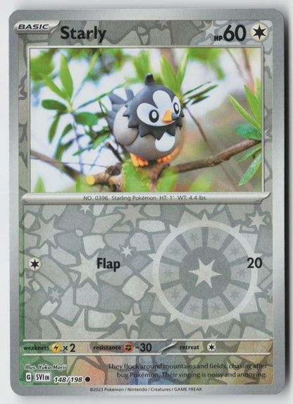 Starly 148/198 SV01: Scarlet & Violet Base Set Common Reverse Holo NM