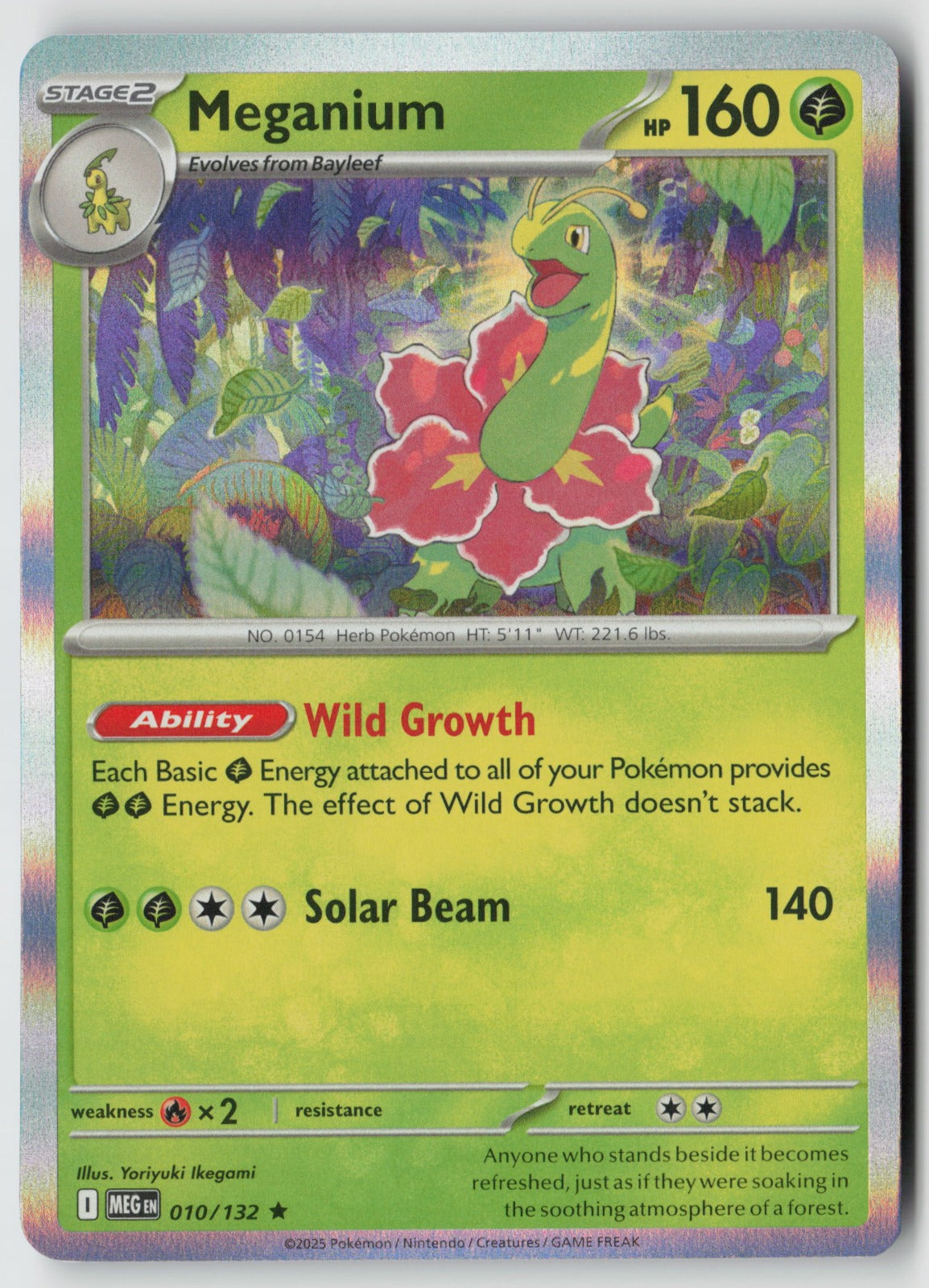Meganium 010/132 ME01: Mega Evolution Rare Holo NM Yoriyuki Ikegami