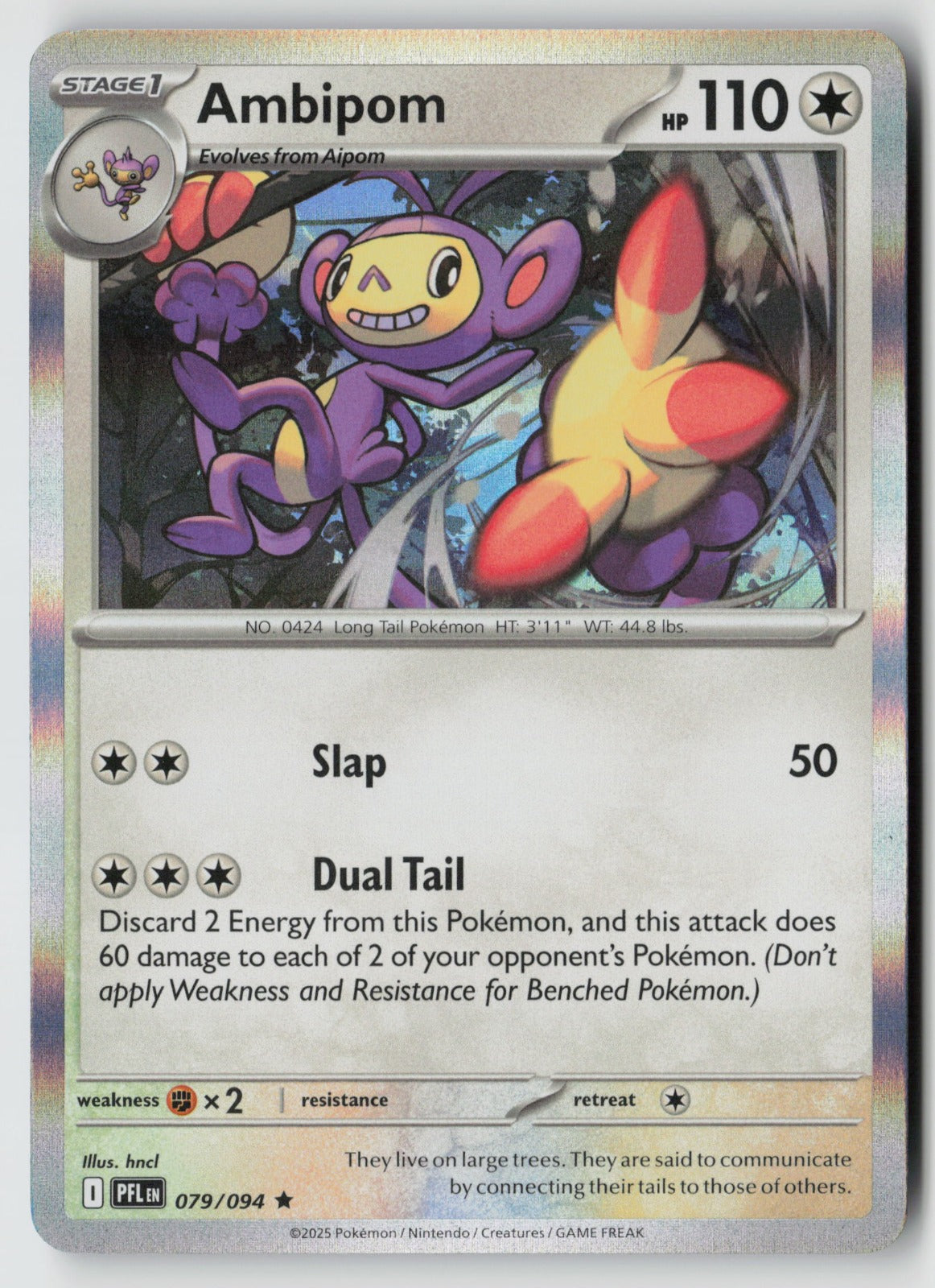Ambipom 079/094 ME02: Phantasmal Flames Rare Holo NM hncl