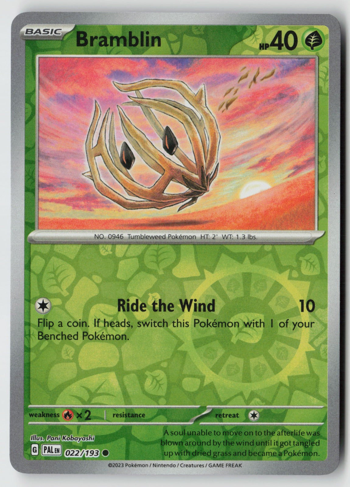 Bramblin 022/193 SV02: Paldea Evolved Common Reverse Holo NM Pani Kobayashi