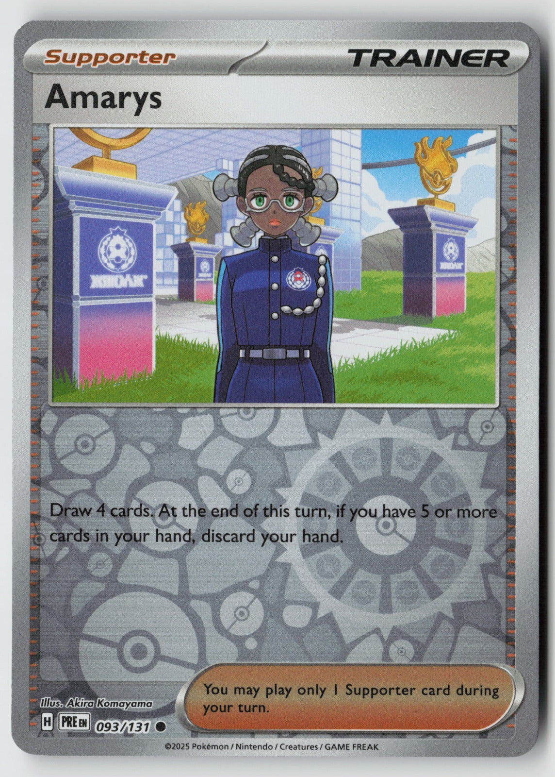 Amarys 093/131 SV: Prismatic Evolutions Common Reverse Holo NM Akira Komayama