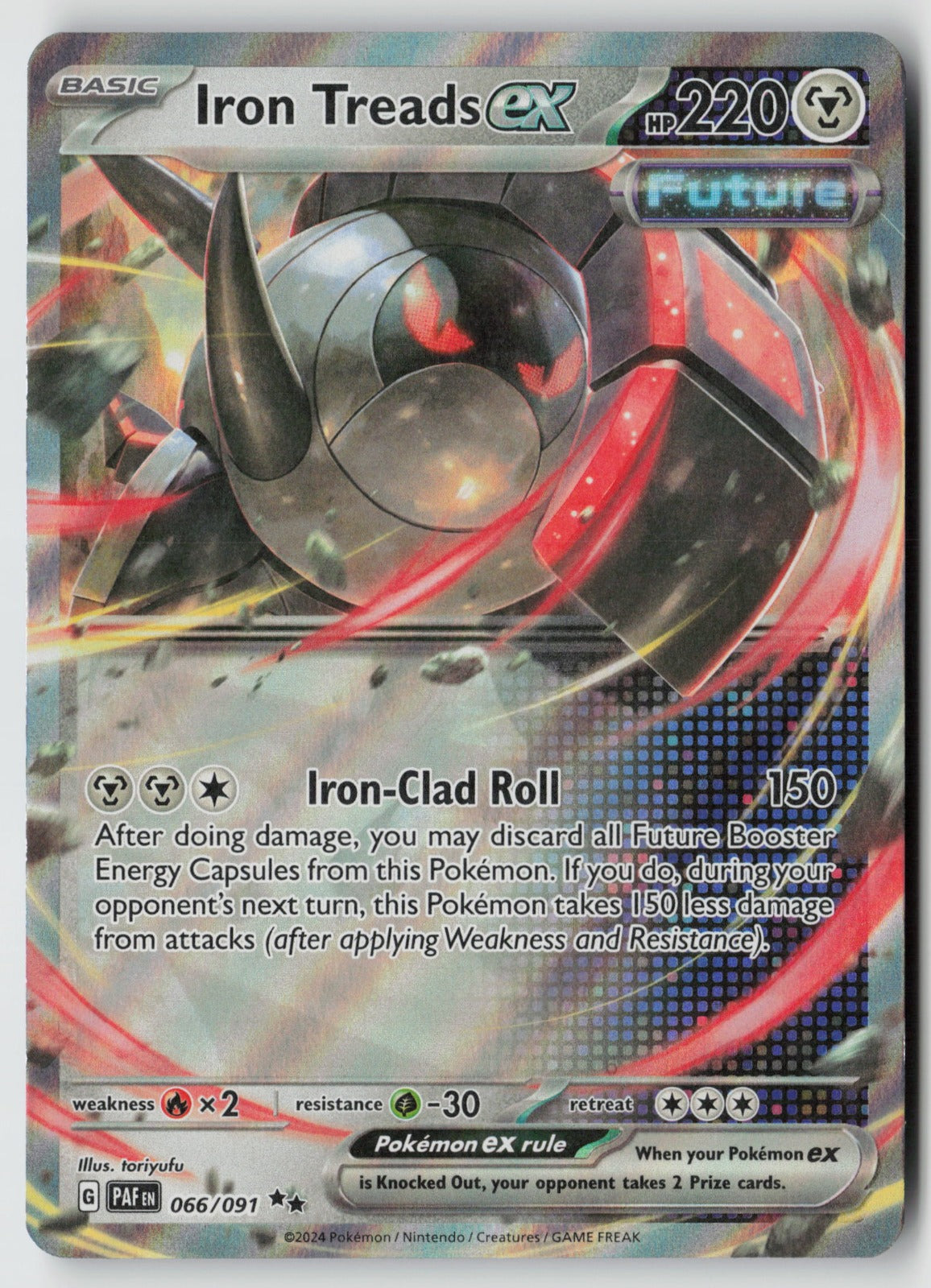 Iron Treads ex 066/091 SV: Paldean Fates Double Rare Holo NM toriyufu