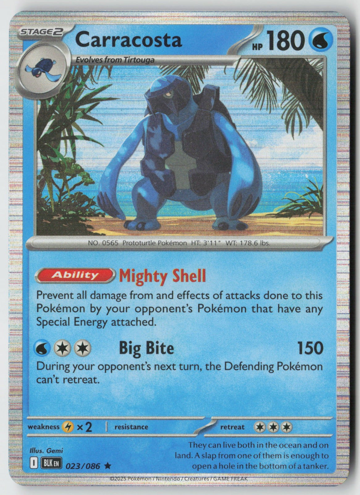Carracosta 023/086 SV: Black Bolt Rare Holo NM Gemi