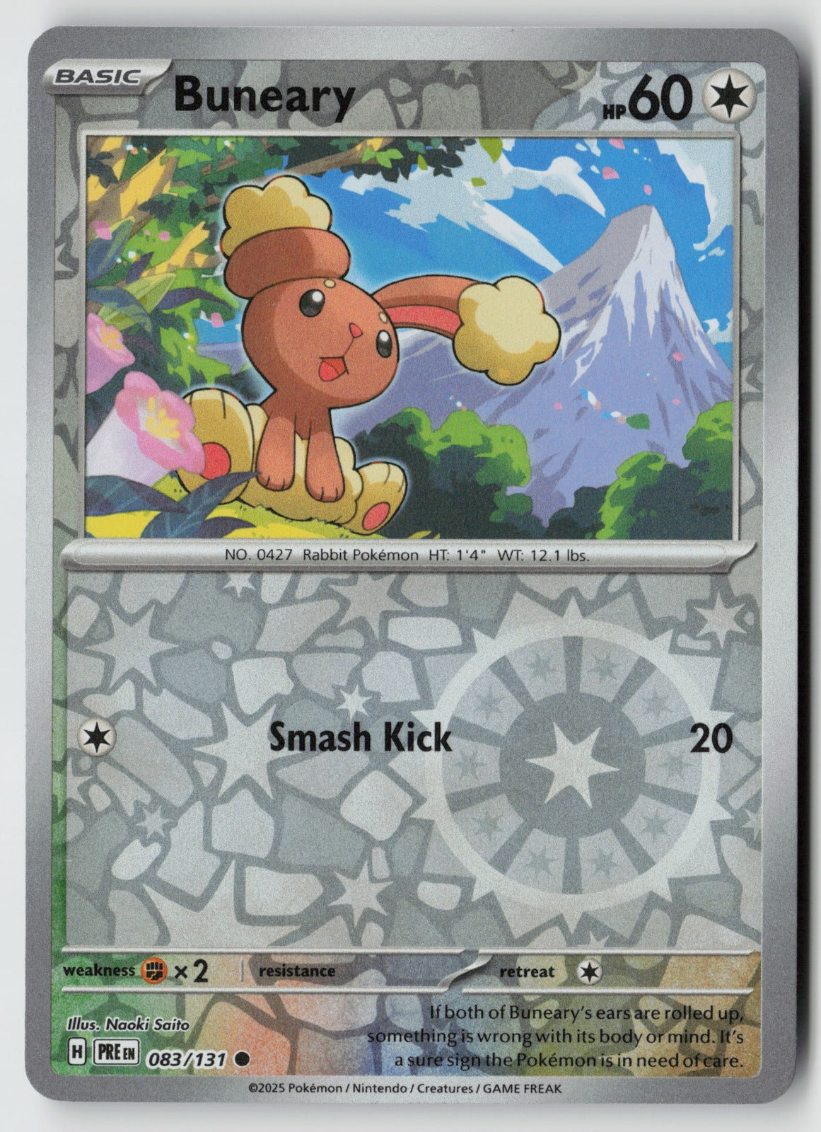 Buneary 083/131 SV: Prismatic Evolutions Common Reverse Holo NM Naoki Saito