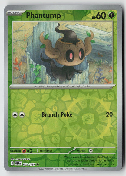 Phantump 011/197 SV03: Obsidian Flames Common Reverse Holo NM Narumi Sato