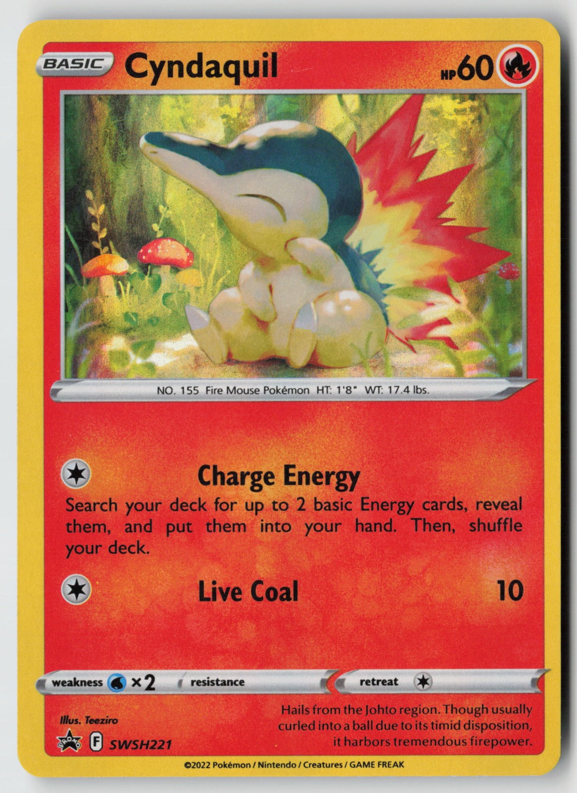 Cyndaquil SWSH221 SWSH: Sword & Shield Promo Cards Promo Holo NM Teeziro