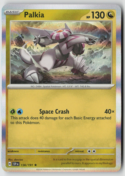Palkia 136/191 SV08: Surging Sparks Rare Holo NM danciao