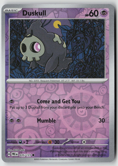 Duskull 035/131 SV: Prismatic Evolutions Common Reverse Holo NM IKEDA Saki