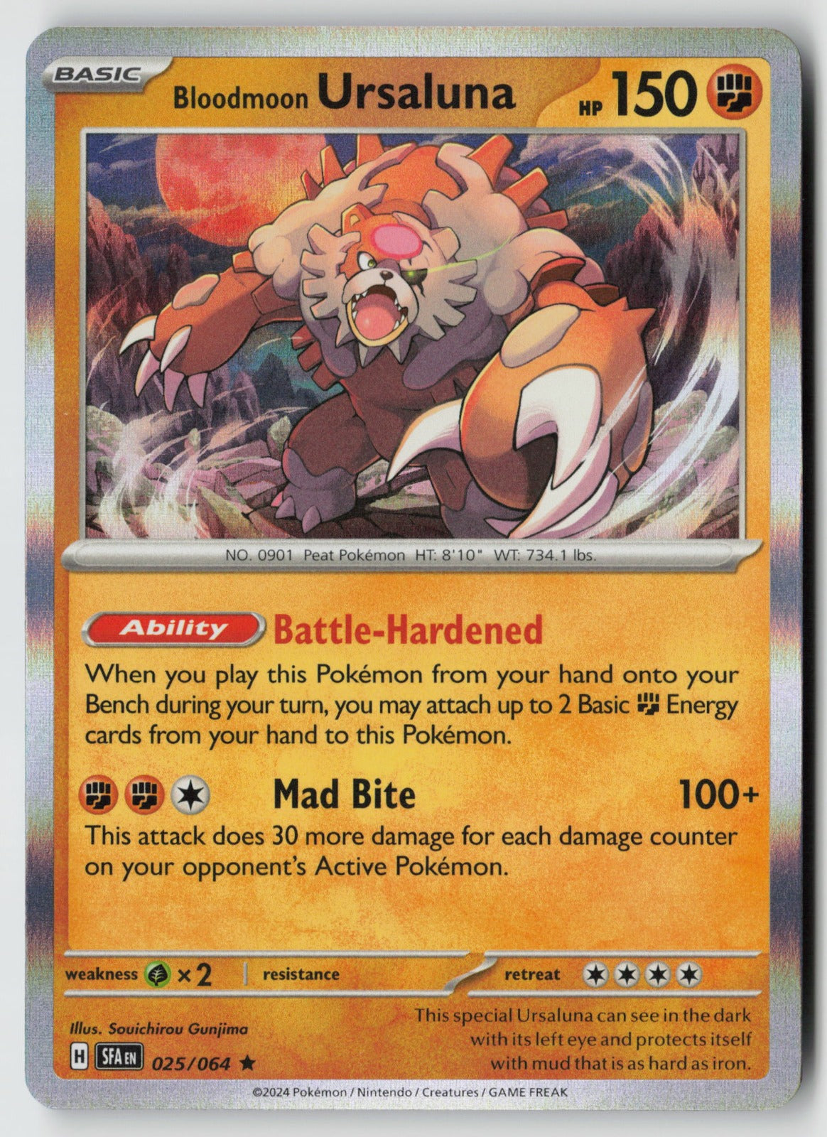 Bloodmoon Ursaluna 025/064 SV: Shrouded Fable Rare Reverse Holo NM