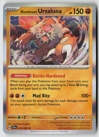 Bloodmoon Ursaluna 025/064 SV: Shrouded Fable Rare Reverse Holo NM