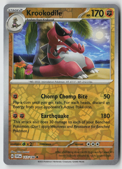 Krookodile 117/198 SV01: Scarlet & Violet Base Set Uncommon Reverse Holo NM