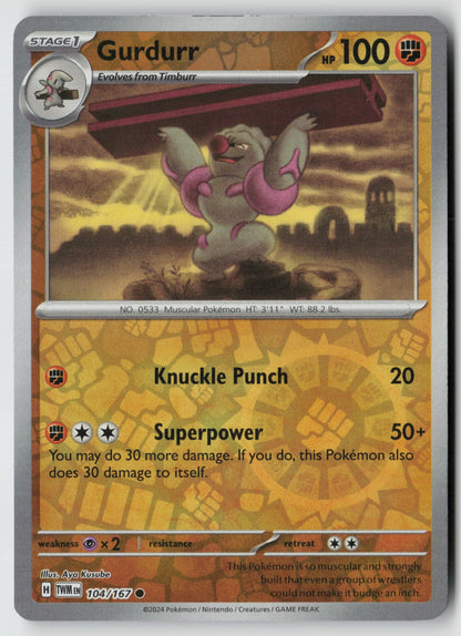 Gurdurr 104/167 SV06: Twilight Masquerade Common Reverse Holo NM Aya Kusube