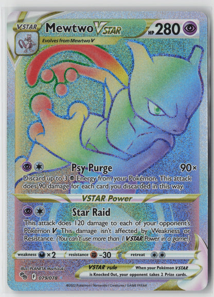 Mewtwo VSTAR (79) (Secret) 079/078 Pokemon GO Secret Rare Holo NM