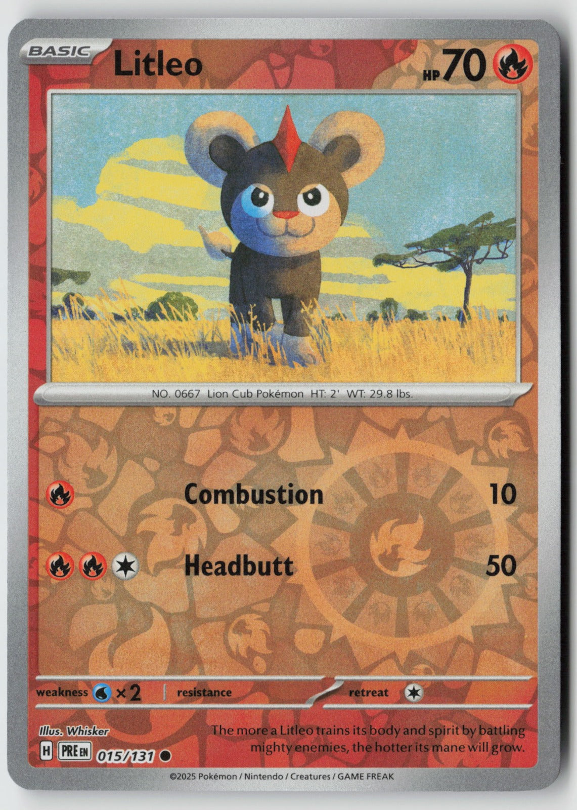 Litleo 015/131 SV: Prismatic Evolutions Common Reverse Holo NM Whisker