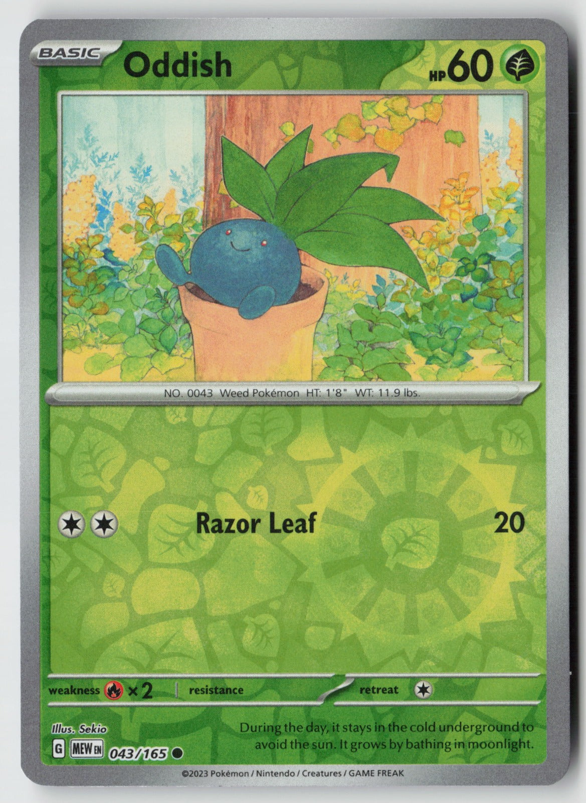Oddish 043/165 SV: Scarlet & Violet 151 Common Reverse Holo NM Sekio
