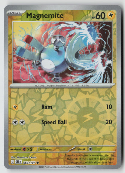 Magnemite 063/197 SV03: Obsidian Flames Common Reverse Holo NM Masakazu Fukuda