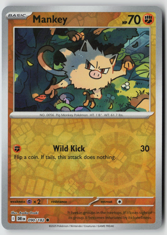 Mankey 090/182 SV10: Destined Rivals Common Reverse Holo NM Ayako Ozaki