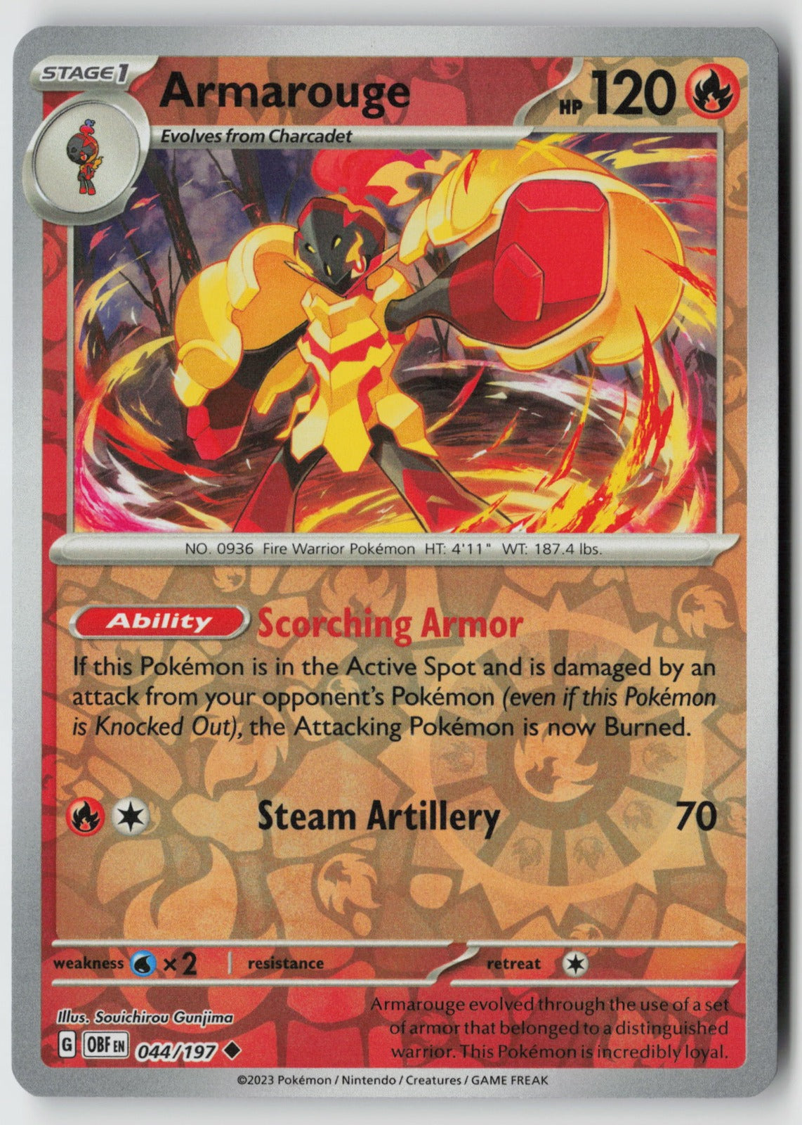 Armarouge 044/197 SV03: Obsidian Flames Uncommon Reverse Holo NM
