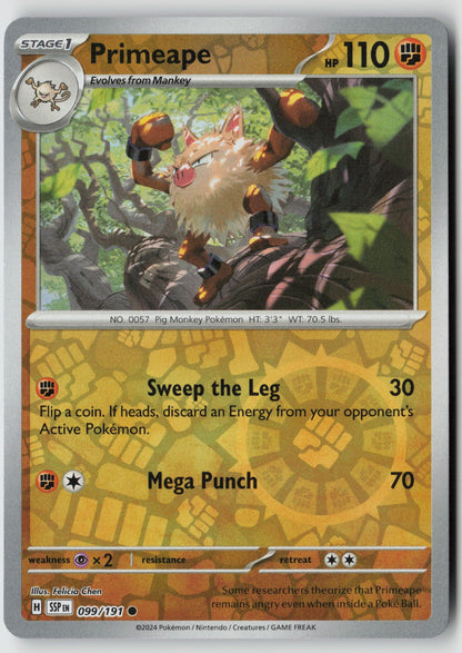 Primeape 099/191 SV08: Surging Sparks Common Reverse Holo NM Felicia Chen