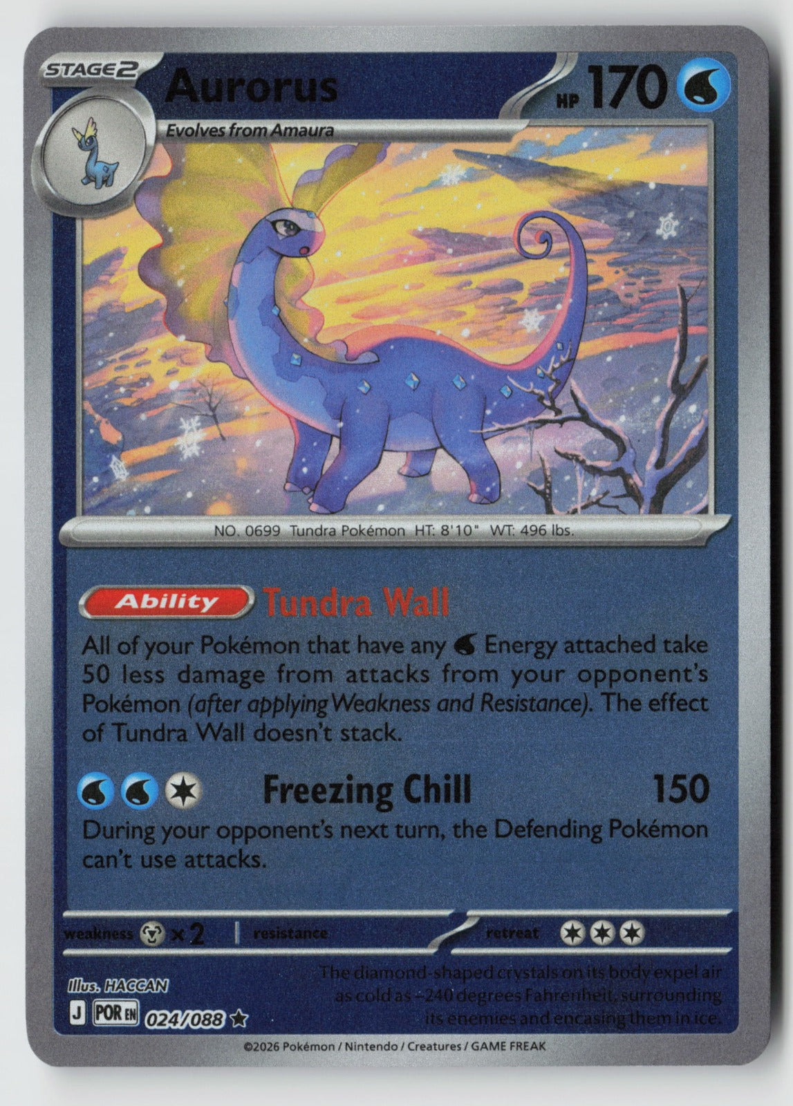 Aurorus 024/088 ME03: Perfect Order Rare Reverse Holo NM HACCAN