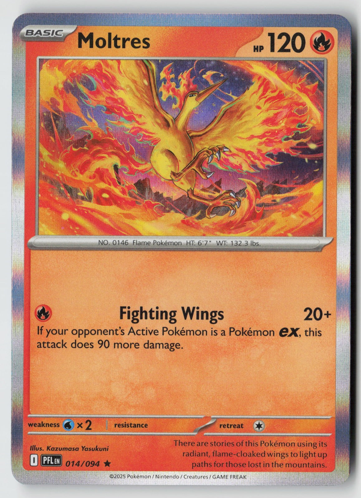 Moltres 014/094 ME02: Phantasmal Flames Rare Holo NM Kazumasa Yasukuni