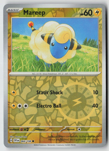 Mareep 066/198 SV01: Scarlet & Violet Base Set Common Reverse Holo NM sowsow
