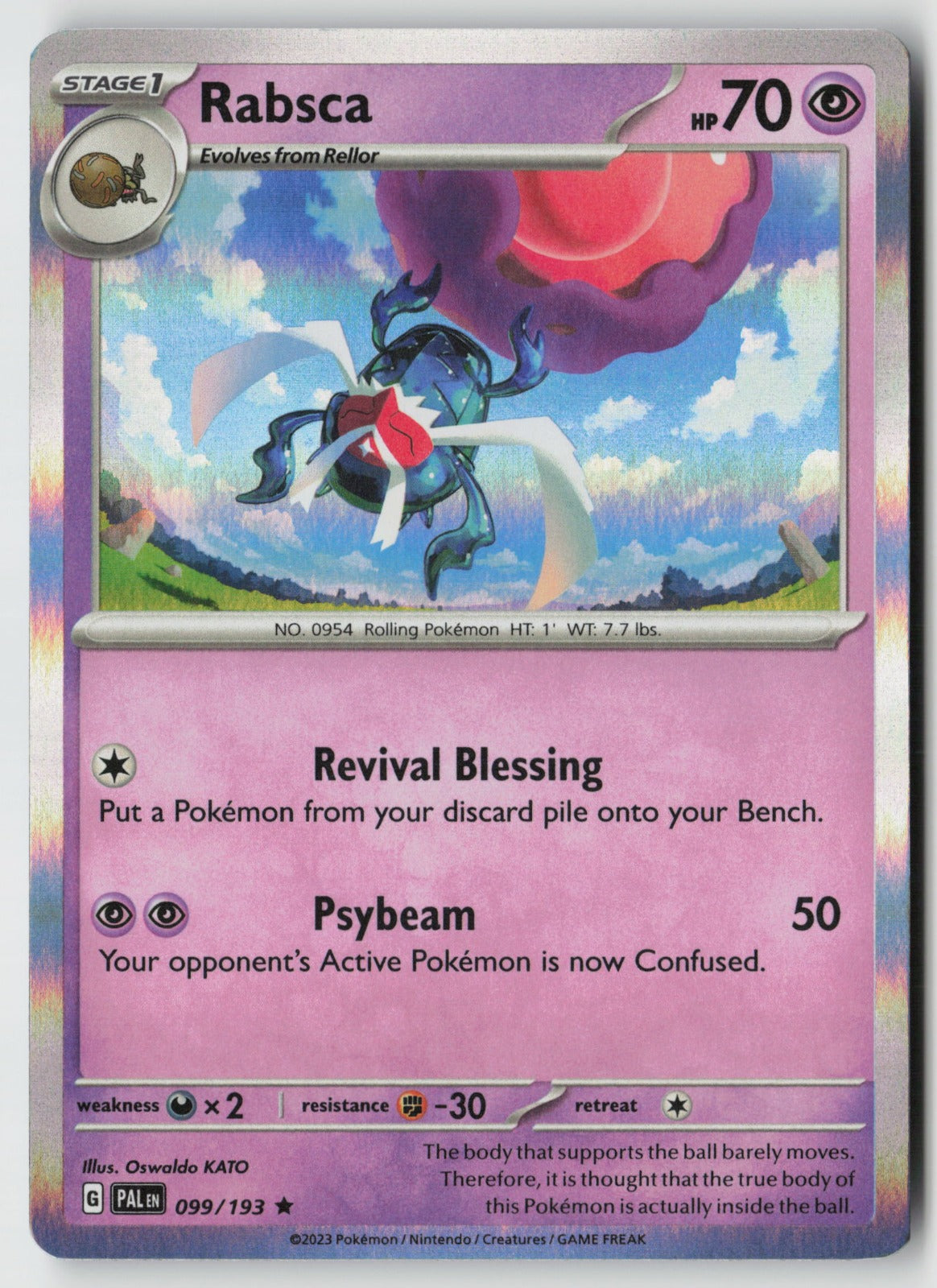 Rabsca 099/193 SV02: Paldea Evolved Rare Holo NM Oswaldo KATO