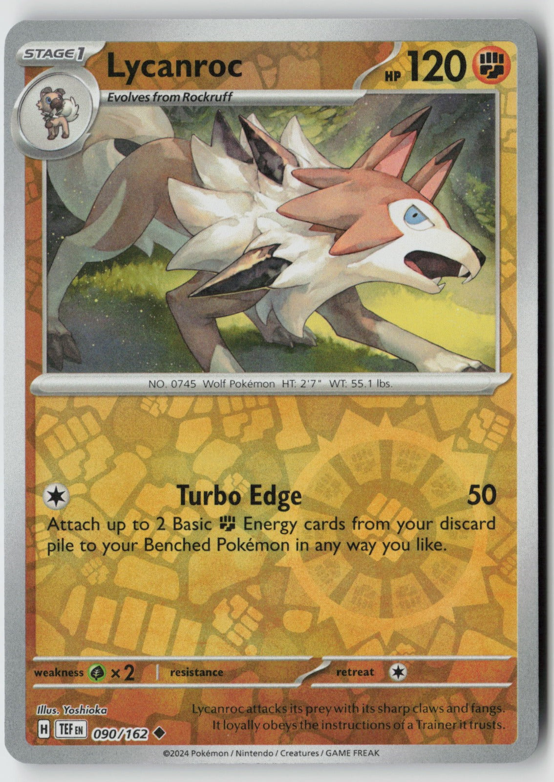 Lycanroc 090/162 SV05: Temporal Forces Uncommon Reverse Holo NM Yoshioka