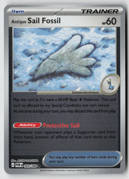Antique Sail Fossil 069/088 ME03: Perfect Order Common Reverse Holo NM AYUMI
