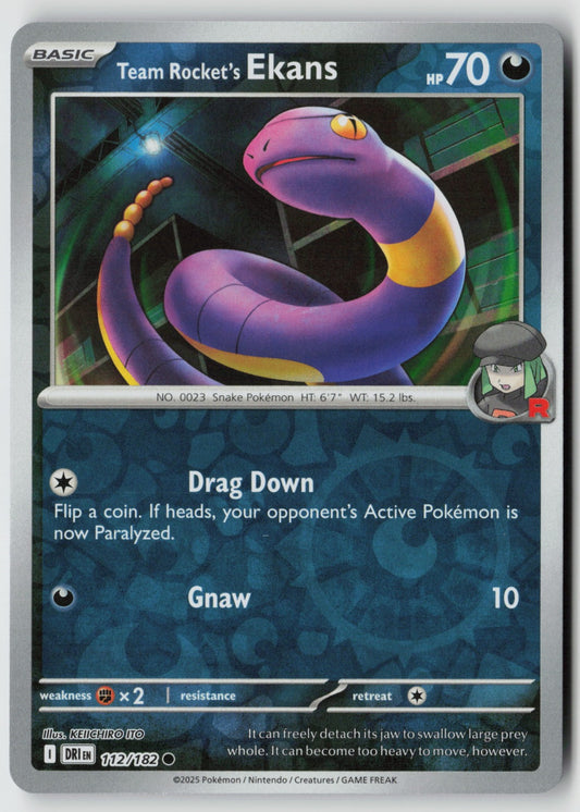 Team Rocket's Ekans 112/182 SV10: Destined Rivals Common Reverse Holo NM hncl