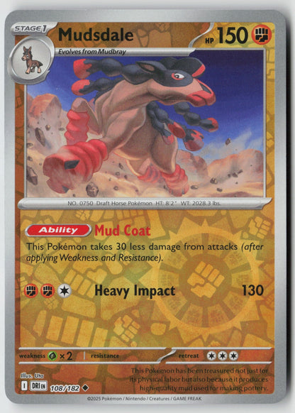 Mudsdale 108/182 SV10: Destined Rivals Uncommon Reverse Holo NM KEIICHIRO ITO