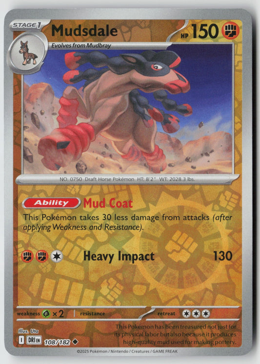 Mudsdale 108/182 SV10: Destined Rivals Uncommon Reverse Holo NM KEIICHIRO ITO