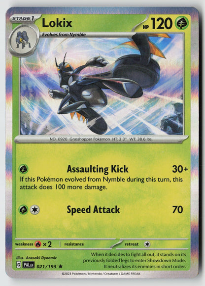 Lokix 021/193 SV02: Paldea Evolved Rare Holo NM Anesaki Dynamic